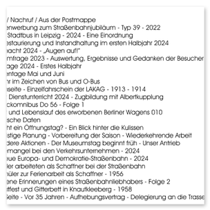 „Niederflurwagen“ - Inhaltsverzeichnis der aktuellen Ausgabe